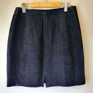 Chia vintage black leather suede mini skirt Size 12